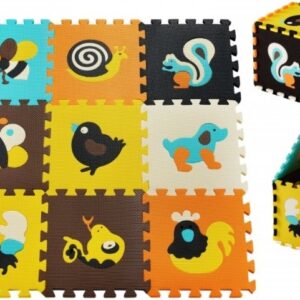 Mata edukacyjna piankowe puzzle 90 x 90 x 1cm - pianka EVA - wzór: zwierzątka