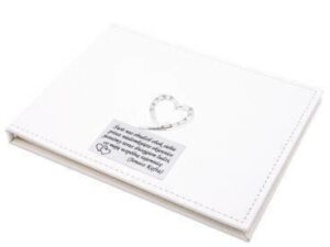 Księga gości na ślub z personalizowaną tabliczką z ekoskóry