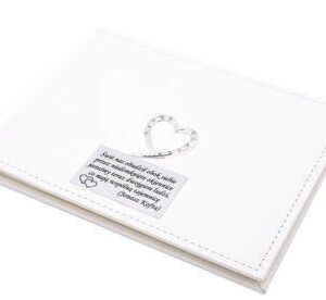 Księga gości na ślub z personalizowaną tabliczką z ekoskóry