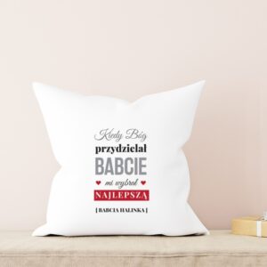 Poduszka na Dzień Babci z nadrukiem i dedykacją dla Babci