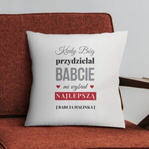 Poduszka na Dzień Babci satynowa z personalizacją i nadrukiem
