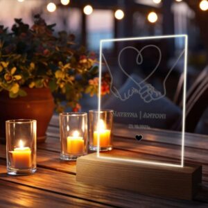 Ramka LED z akrylu na walentynki ze zdjęciem i personalizacją