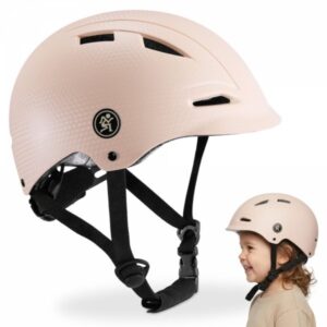 Kask dziecięcy na rower, hulajnogę HyperMotion rozmiar S (46-56 cm), kolor beżowy