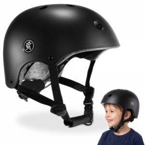 Kask dziecięcy na rower, hulajnogę HyperMotion rozmiar S (46-56 cm), kolor czarny, matowy