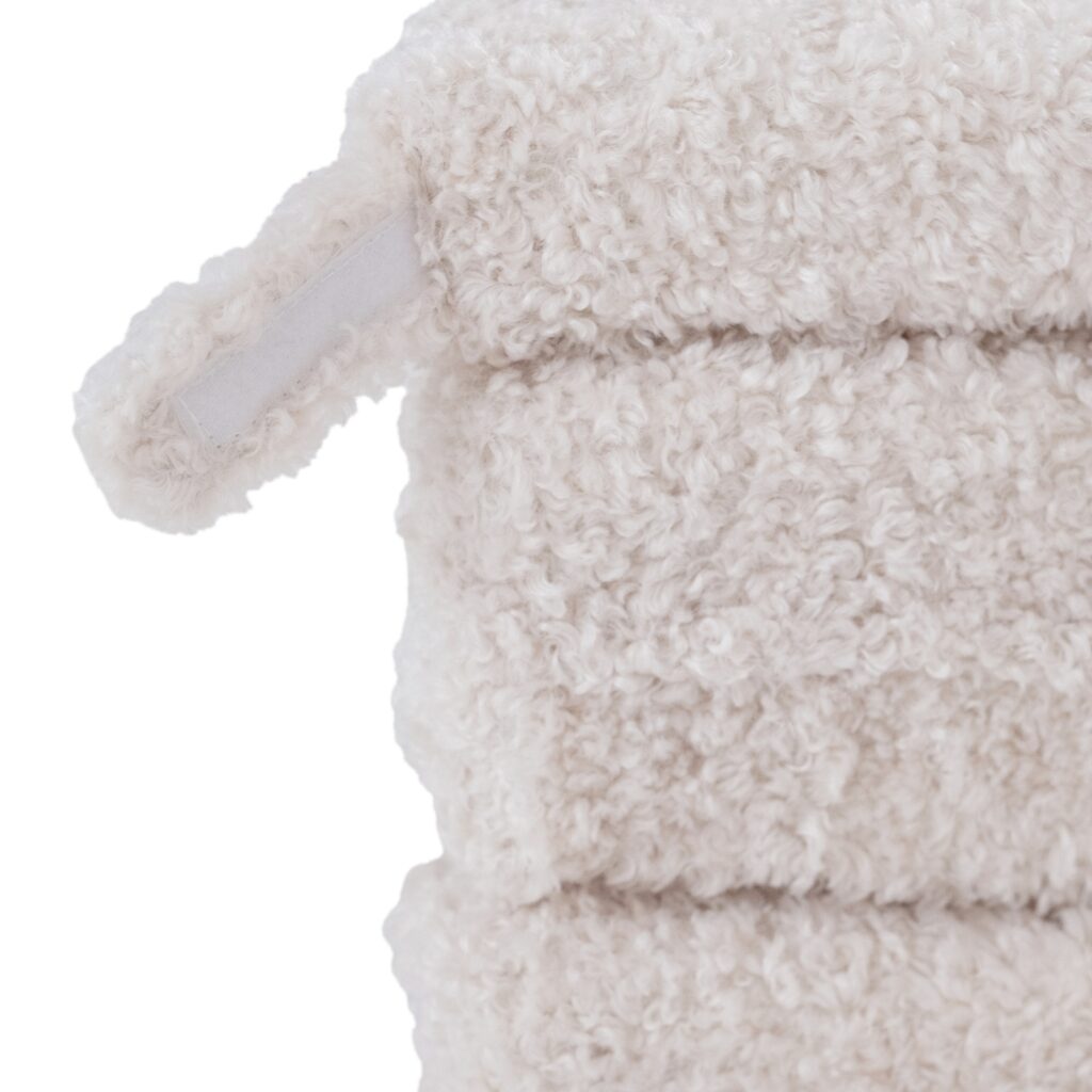 MISIOO Mata kwiatek, 115x115x5cm, kremowy, boucle, fluffy flower