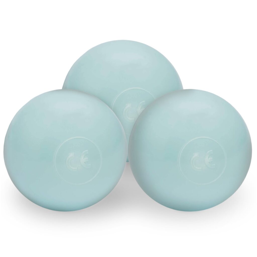 MISIOO Piłki do suchego basenu, 6 cm, zestaw 200 szt:100: perłowe, 50: srebrne, 50: miętowy