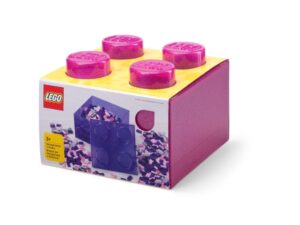 LEGO 40090801 Classic Pojemnik klocek LEGO Brick 4 z pokrywką – Jasnoróżowy
