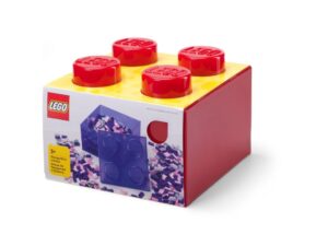 LEGO 40090804 Classic Pojemnik klocek LEGO Brick 4 z pokrywką – Przezroczysty czerwony