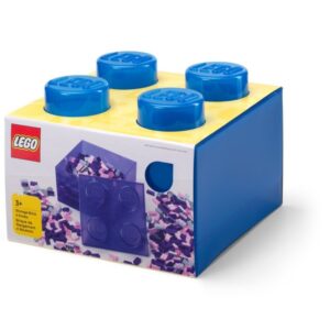 LEGO 40090805 Classic Pojemnik klocek LEGO Brick 4 z pokrywką – Przezroczysty niebieski