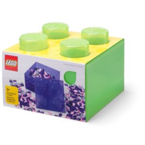 LEGO 40090806 Classic Pojemnik klocek LEGO Brick 4 z pokrywką – Przezroczysty zielony