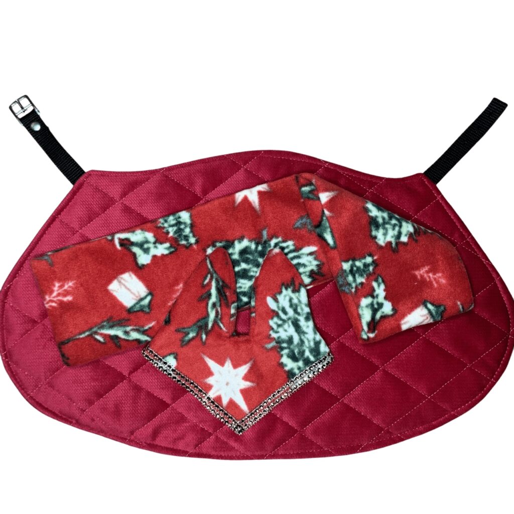 Polarowy Zestaw Świąteczny - Derka/Nauszniki/Szalik dla Hobby Horse