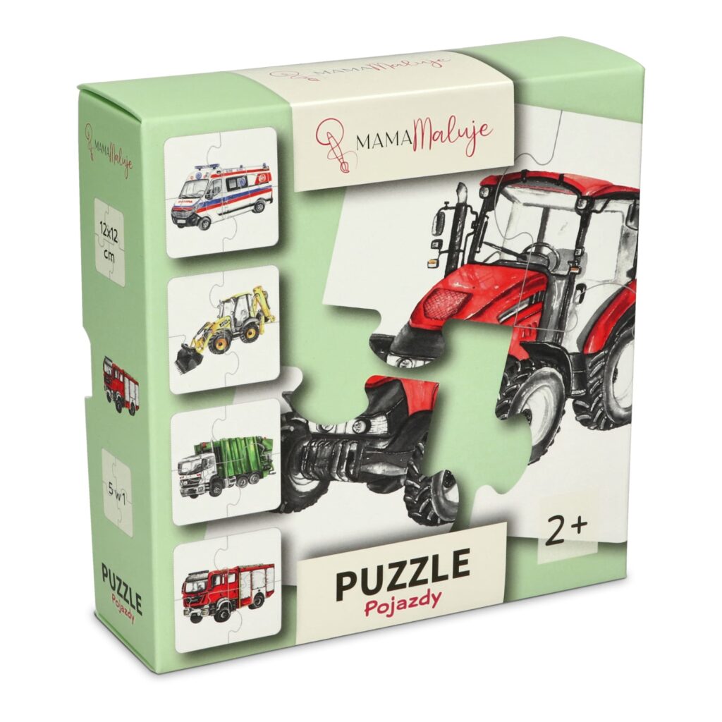 Puzzle dla małych dzieci 4-elementowe Pojazdy