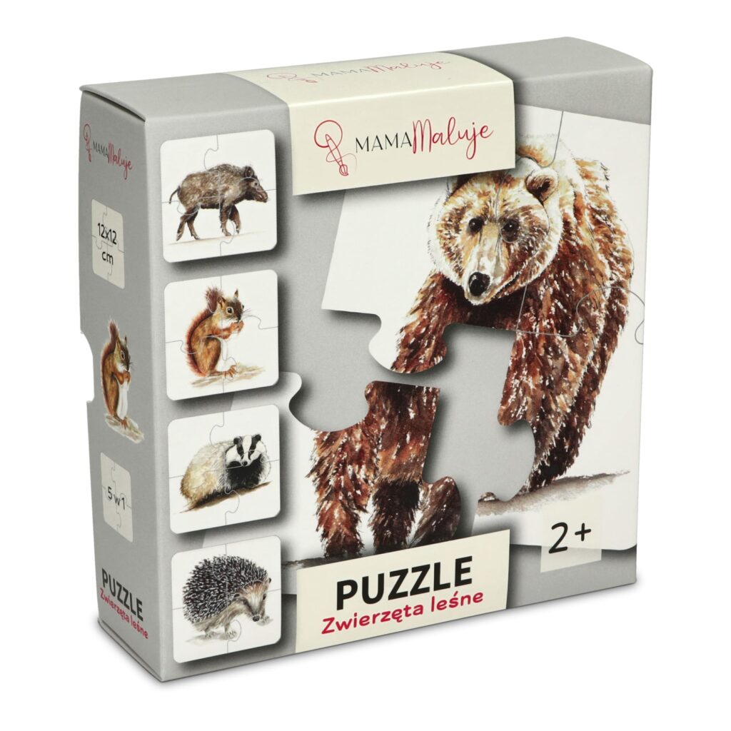Puzzle dla małych dzieci 4-elementowe Zwierzęta leśne