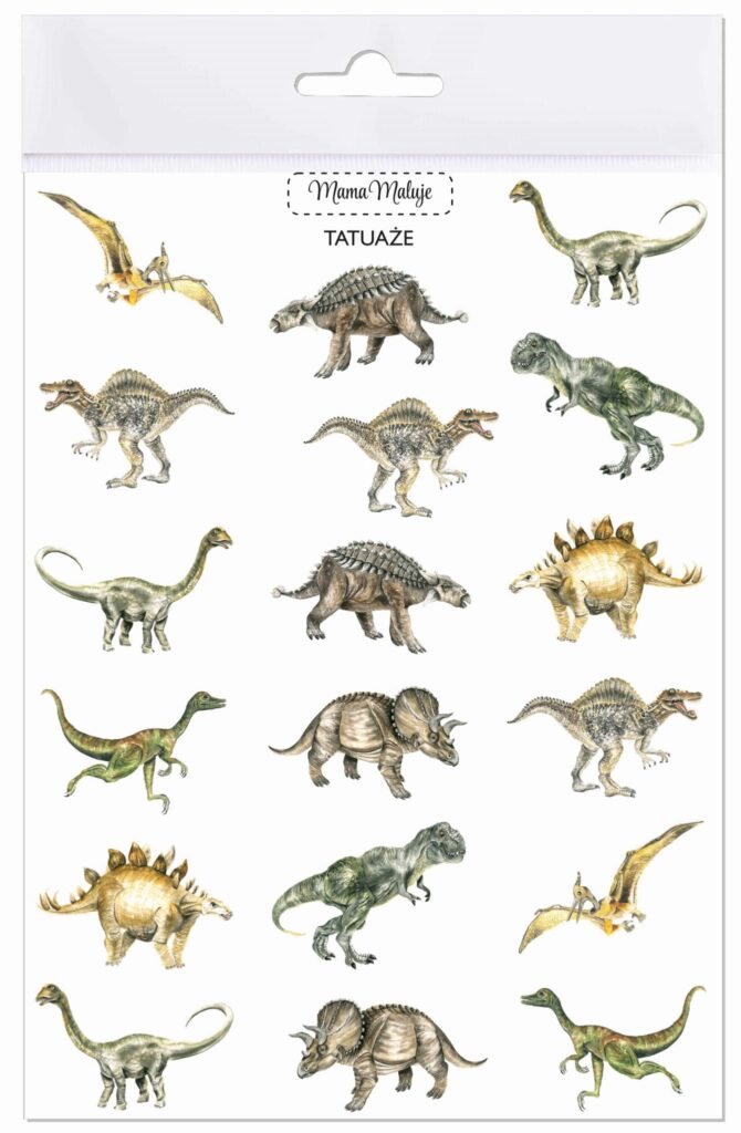 Tatuaże zmywalne dla dzieci Dinozaury