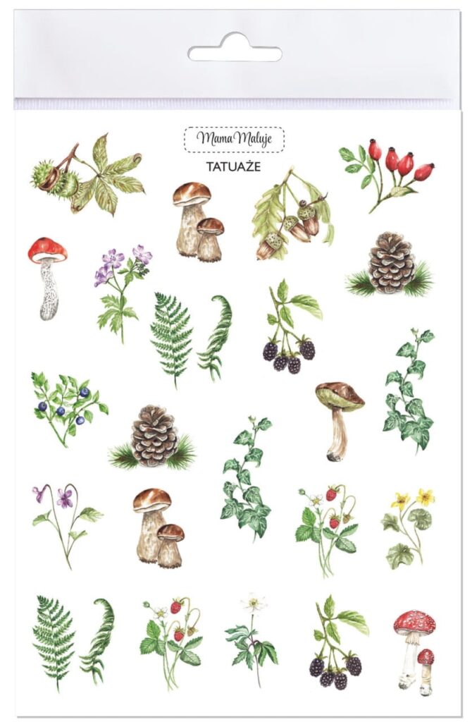 Tatuaże zmywalne dla dzieci Leśne botaniczne