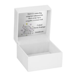 Pudełko na prezent / Białe / 11x11x8.5 / Tabliczka z nadrukiem / Personalizacja / Pudełko prezentowe